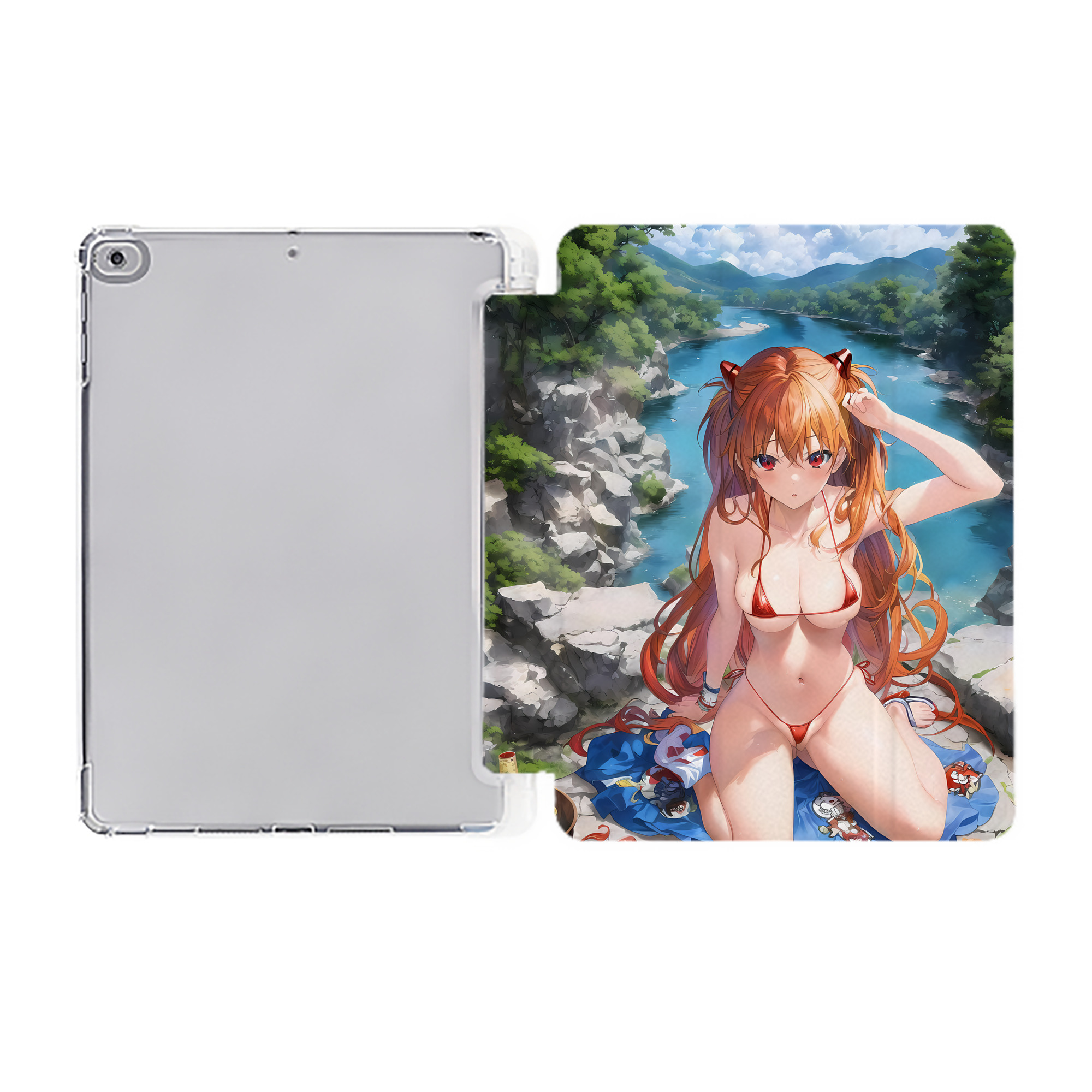（画像用） EVA 新世紀エヴァンゲリオン IPad ケース ペン収納付き 三つ折りスタンド PUレザー×シリコン 対応機種9.5/10.5/10.9インチ
